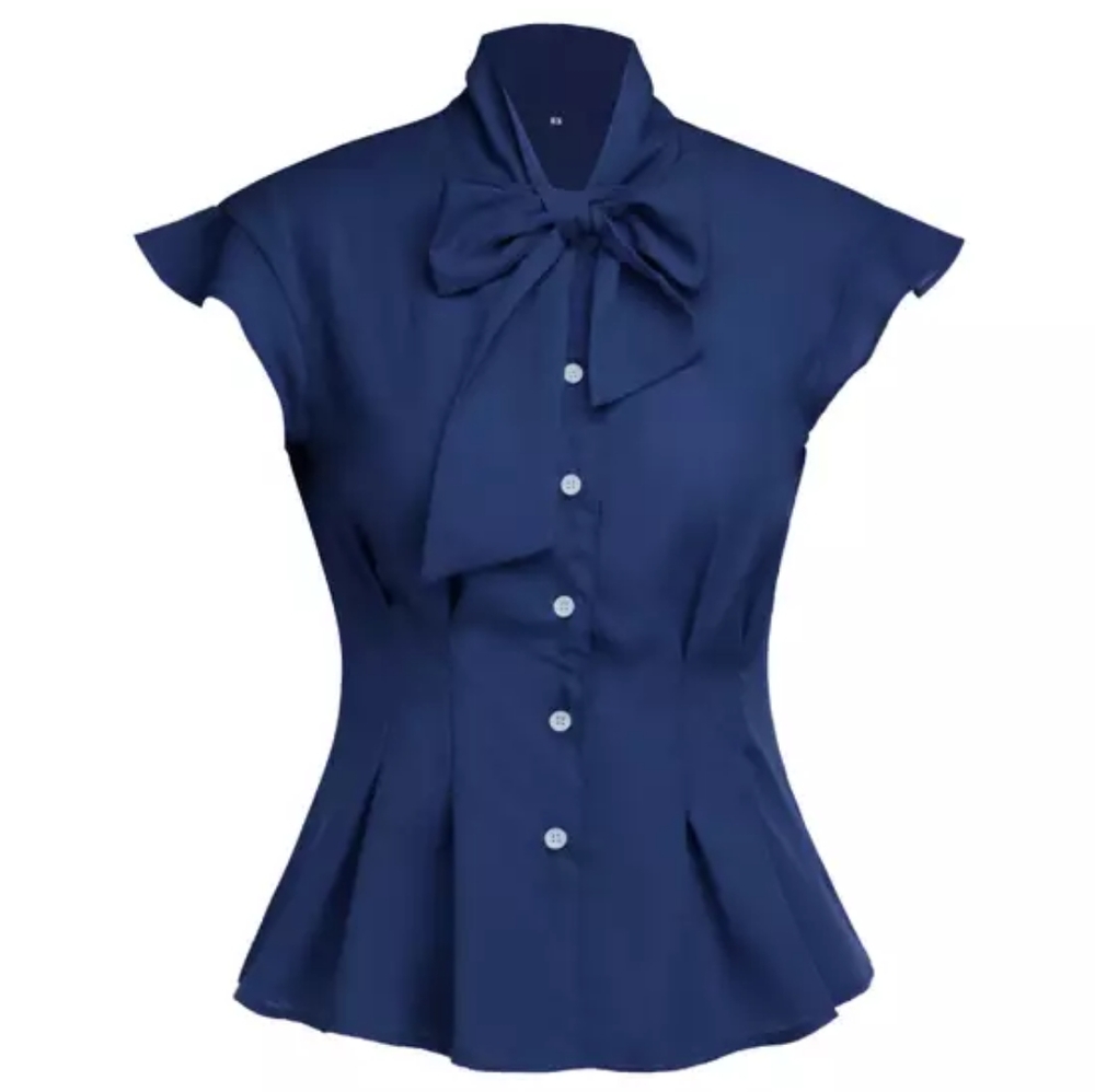 Plus Short Sleeve Chiffon Blouse